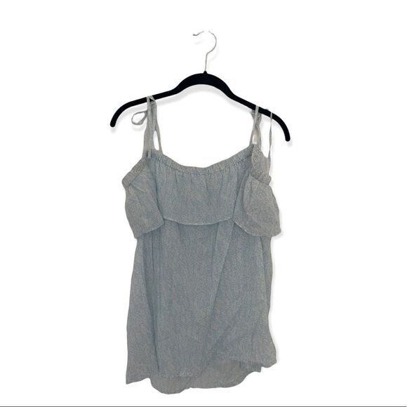 TWO BY VINCE CAMUTO Size L Light Blue Print Off the shoulder top - Picture 1 of 6